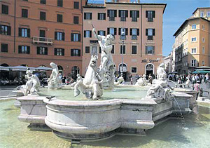 Der Neptunbrunnen auf der Piazza Navona  Teil 1